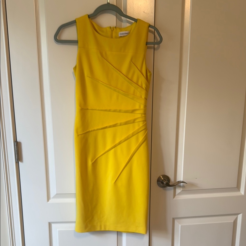 Calvin Klein Yellow Starburst Dress